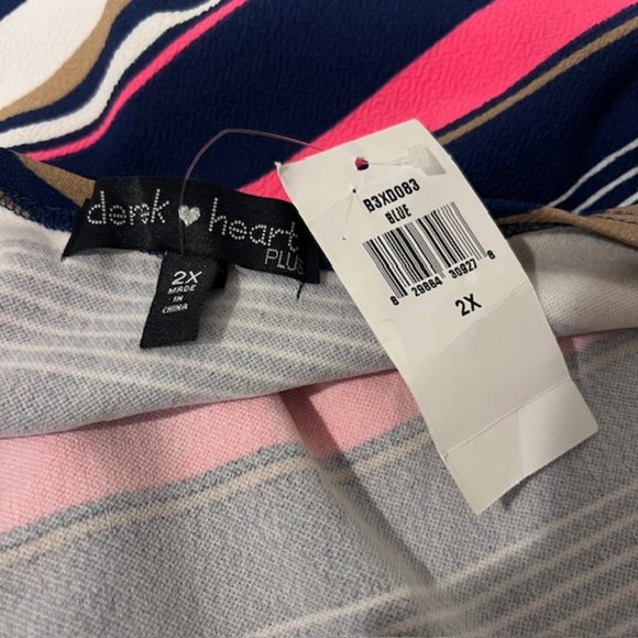 Derek Heart NWT Multicolored Tank Style Dress Size 2X - Picture 10 of 10